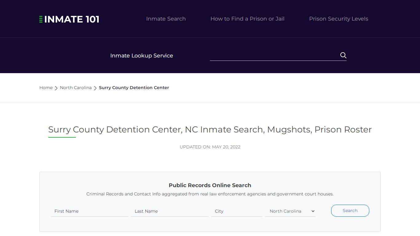 Surry County Detention Center, NC Inmate Search, Mugshots ...